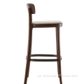 Modern Wooden Restaurant Seat Tholstered Wood Barstool